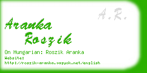 aranka roszik business card